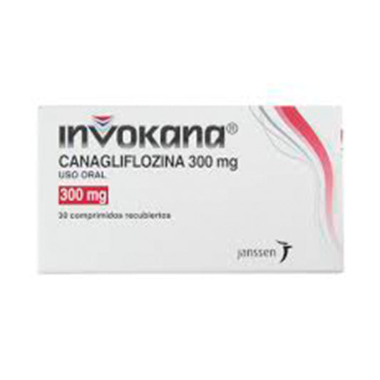 Canagliflozina, marca Invokana®, 300 mg, 30 comprimidos recubiertos