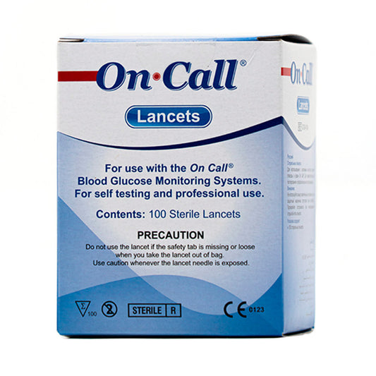 Lancetas, marca On Call®, 100 unidades