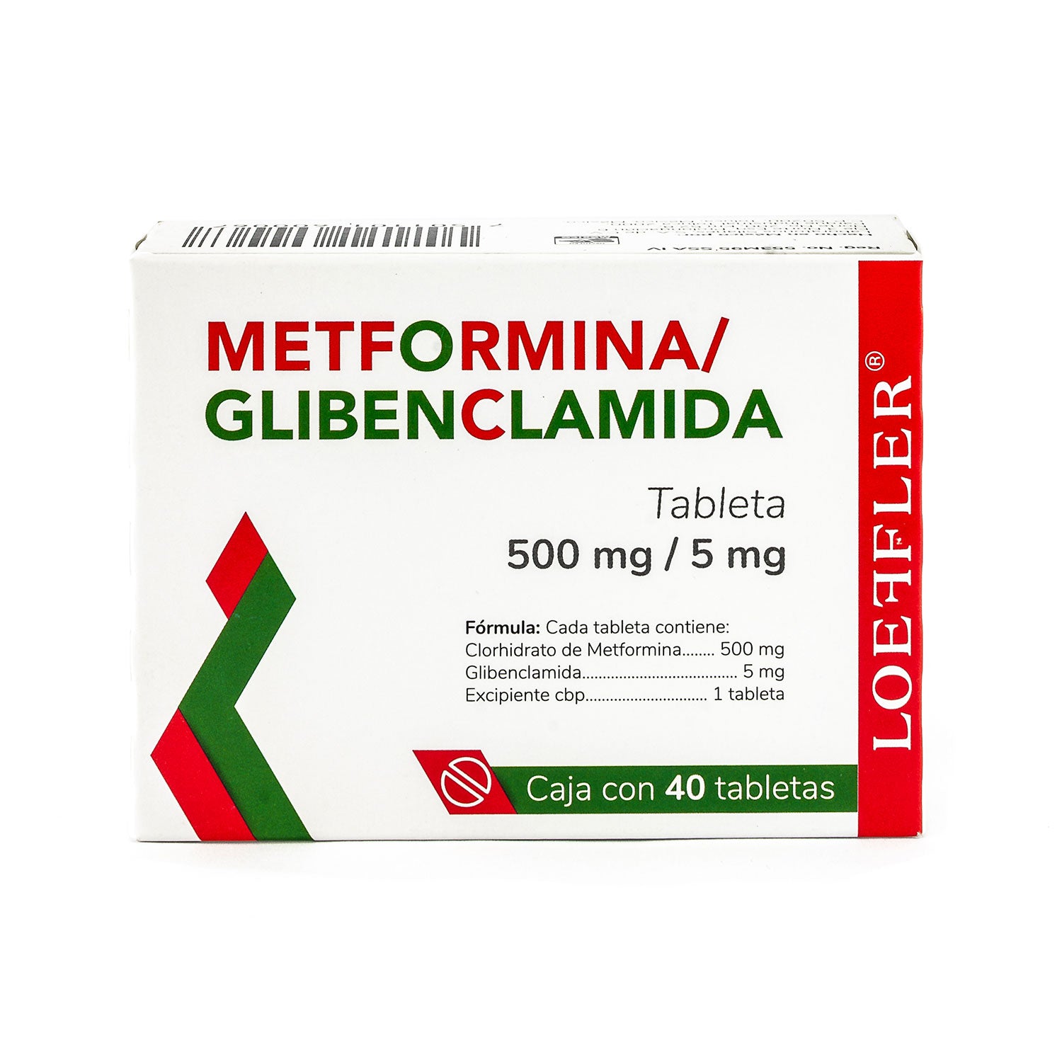 Metformina / glibenclamida, 500 mg / 5 mg, 40 tabletas – Vitialife