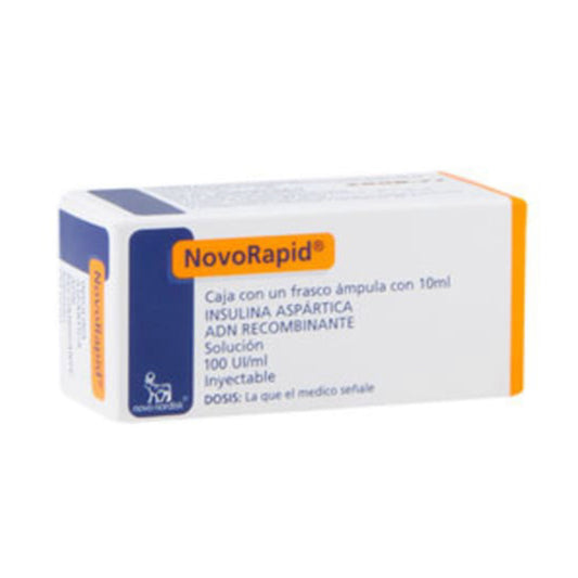 Insulina aspártica, marca NovoRapid®, 10 ml, 100 UI / ml