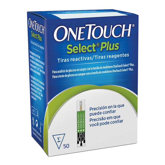 Tiras Reactivas, marca OneTouch® Select® Plus, 50 unidades