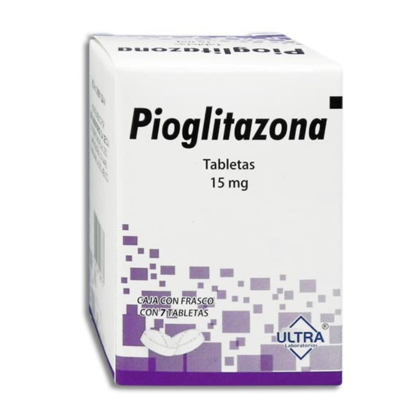 Pioglitazona, 15 mg, 7 tabletas