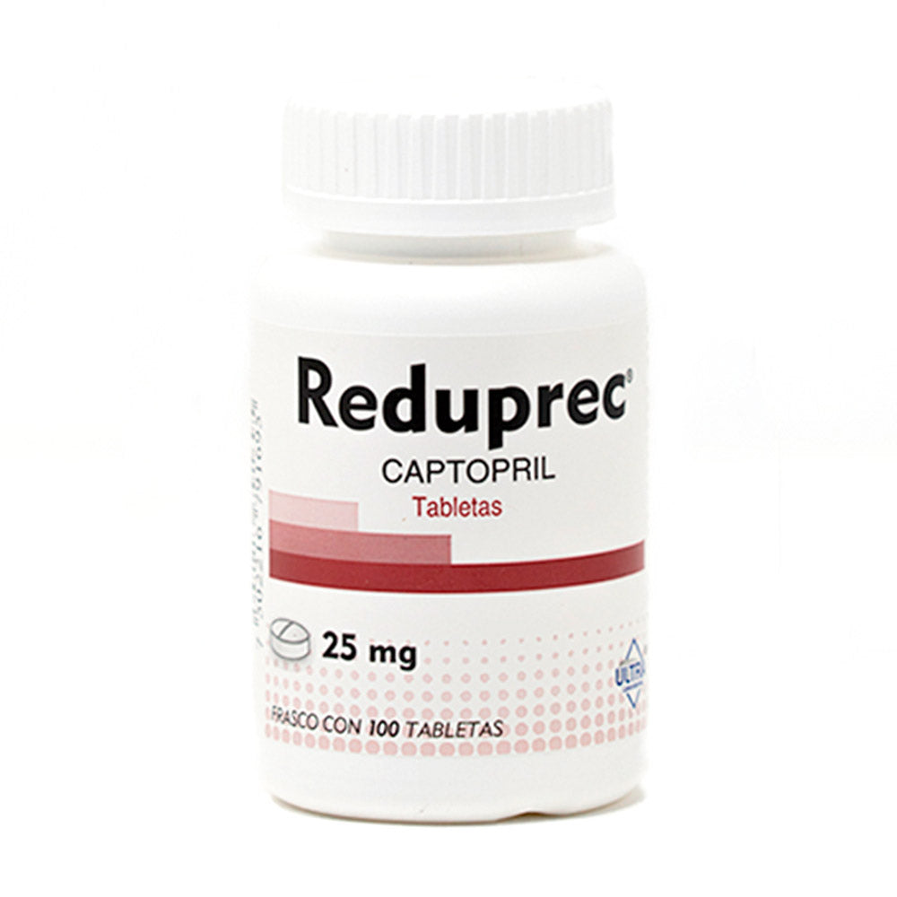 Captopril, marca Reduprec®, 25 mg, 100 tabletas