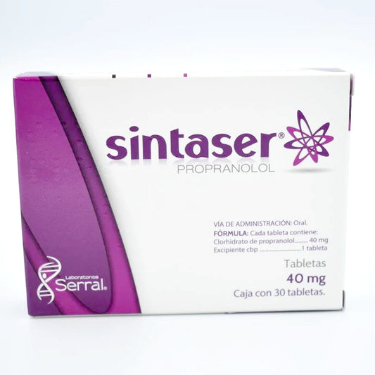 Sintaser Propanolol 40 mg, 30 tabletas.