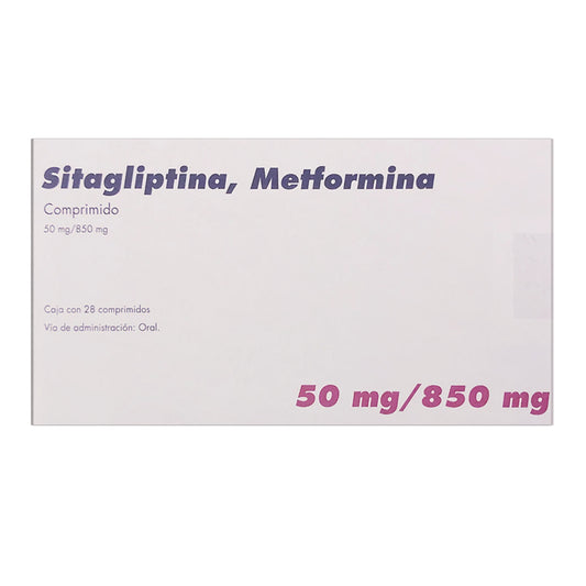 Sitagliptina, Metformina, 50 mg / 850 mg, 28 comprimidos