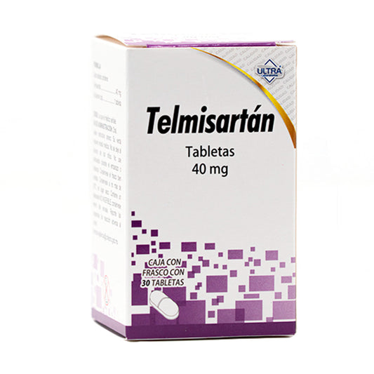 Telmisartán, 40 mg, 30 tabletas