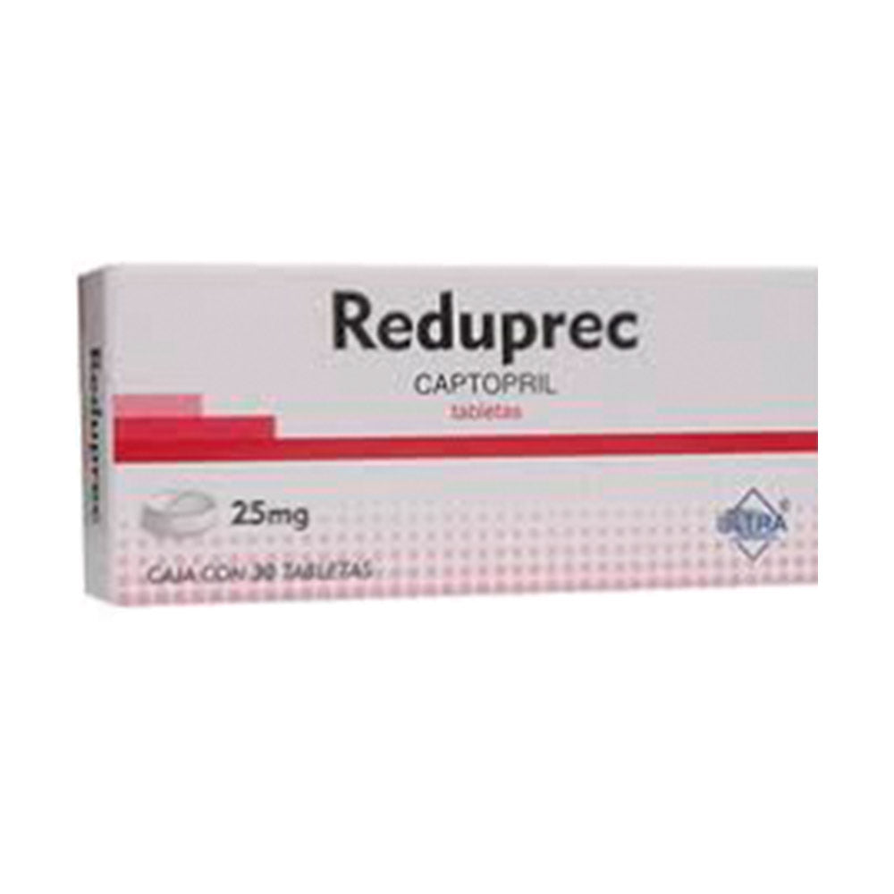 Captopril, marca Reduprec®, 25 mg, 30 tabletas