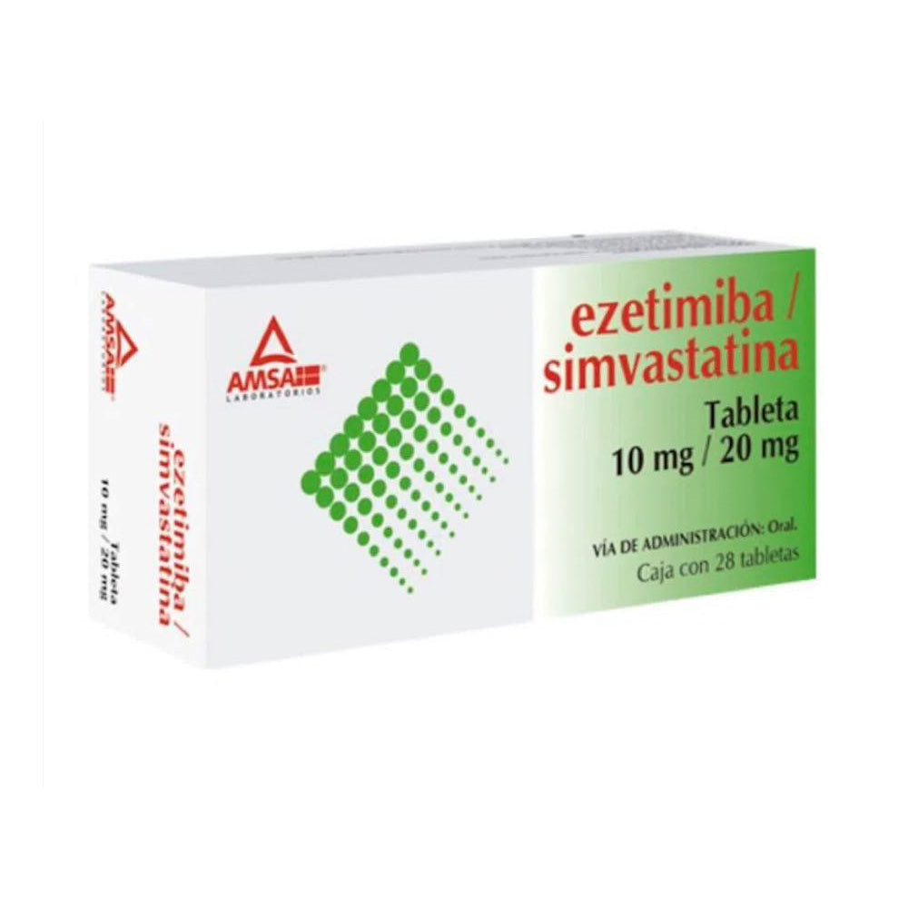 Ezetimiba / simvastatina, 10 mg / 20 mg, 28 tabletas