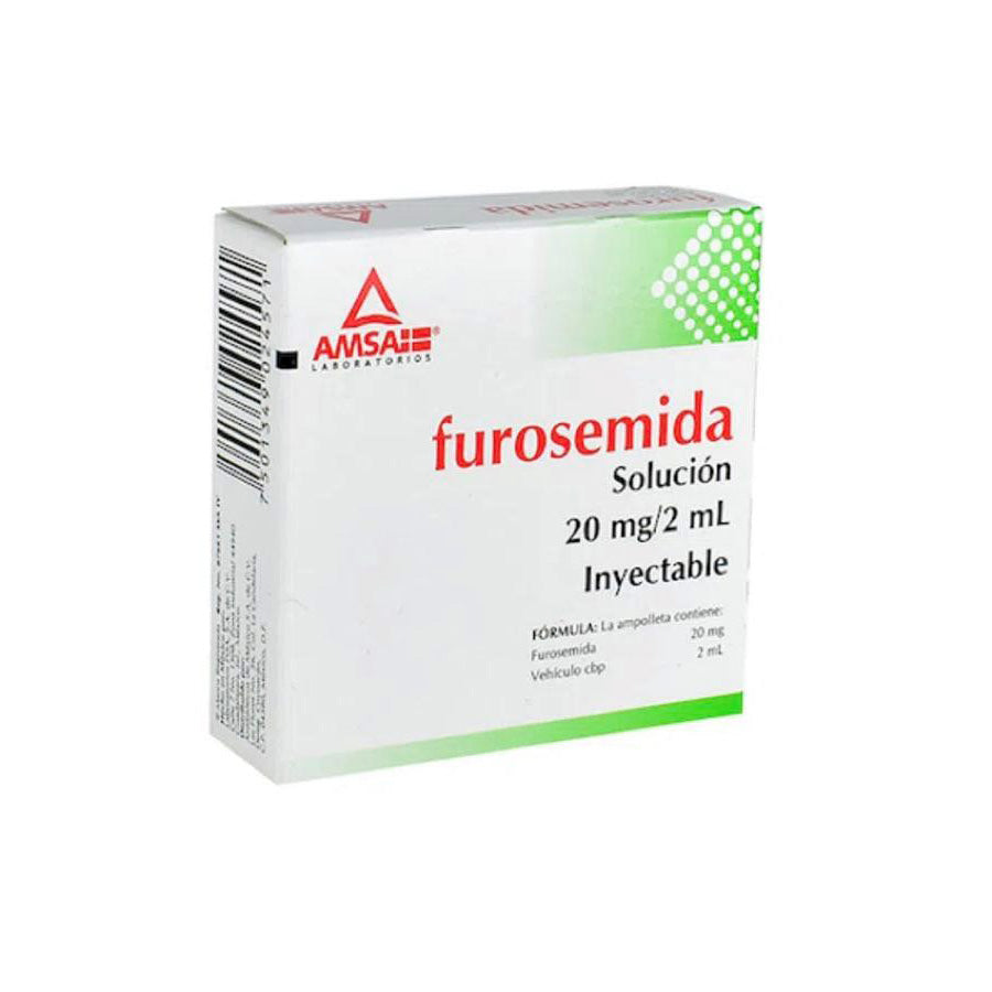 Furosemida, solución de 20 mg / 2 mL inyectable